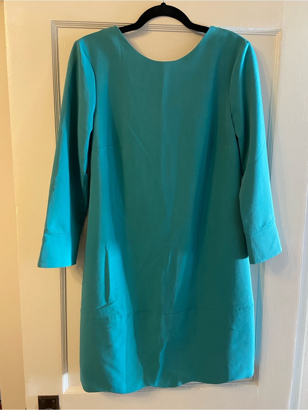 Women’s Teal Shift Dress - Classic Long Sleeve, Nife